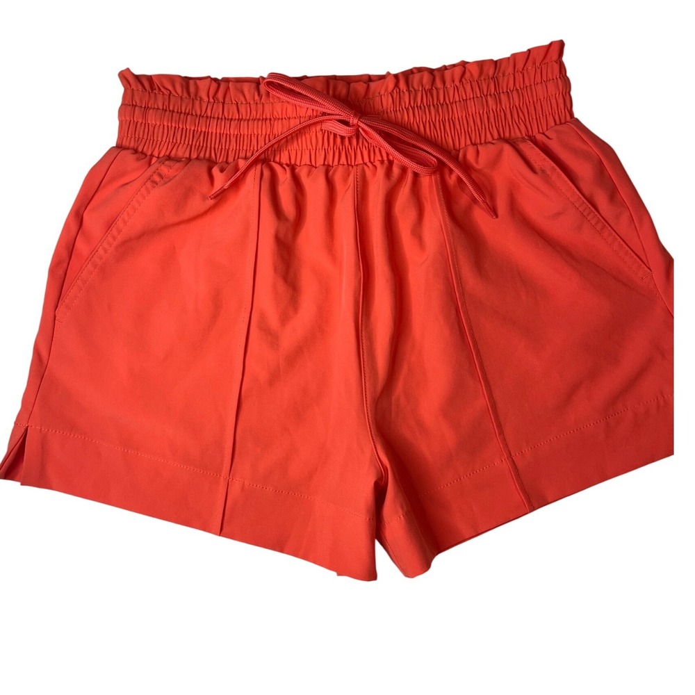 No Boundaries Girls Coral Orange Smocked Waist Athletic Shorts Size M 7-9